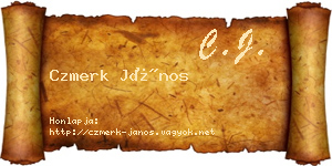 Czmerk János névjegykártya